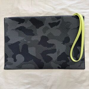Rothys Slate Camo Essential Pouch Zipper Bag 12” x 8”